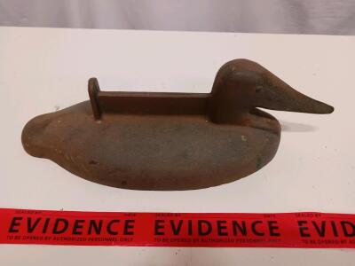 Vintage Cast Iron Duck Decoy, 10" x 5" x 4", 15 lbs