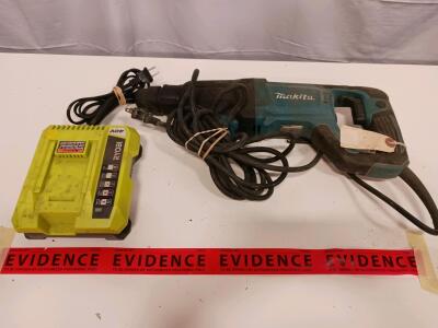 Makita SDS-MAX Rotary Hammer 120V Corded Electric with Ryobi 40V Charger