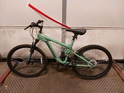 Mongoose Element 24" Mountain Bike, 21-Speed, Full Suspension, Mint Green