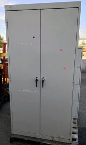 Industrial Metal Storage Cabinet, 72" x 36" x 18", 2 Adjustable Shelves, Keyed Latch Handles