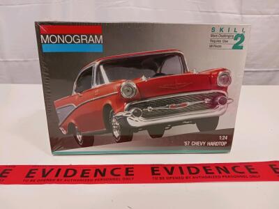 Monogram 1:24 Scale '57 Chevy Hardtop Model Kit, 98 Pieces, Skill Level 2, Factory Sealed, #2225
