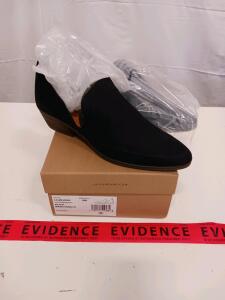 Lucky Brand LK-MAHZAN Women's Black Nubuck Leather Slip-On Bootie, Size 8M