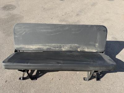 Black Vinyl Rear Bench Seat with Floor Mount Brackets, Approx. 50-60" Wide
