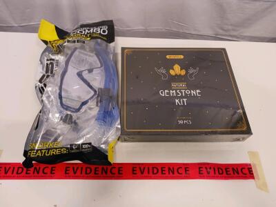 WYSPELL 50 PCS Natural Gemstone Kit and Cressi Adult Snorkeling Mask & Snorkel Combo, Sealed