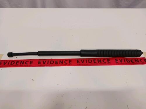 21-Inch Expandable Baton with Ribbed Grip and Matte Black Finish