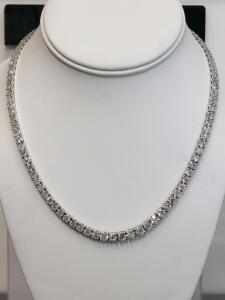 Oscar Friedman 14K White Gold Diamond Necklace, 30.15 ctw, 17.5 in