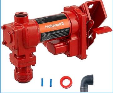 Holdwell 1/3 HP 12V DC Electric Fuel Transfer Pump, 20 GPM, IP54, Heavy-Duty Cast Iron