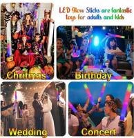 Multicolor LED Foam Glow Sticks, 16" Length, 3 Flashing Modes - 4