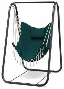 Taleco Gear Hammock Chair With Stand-001, 350 lb Capacity, 34x33x61 In, Powder-Coated Frame, Green