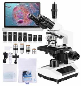 Chiche XSZ-107T Trinocular Biological Microscope With 5MP Camera, 40x&ndash;1600x Magnification