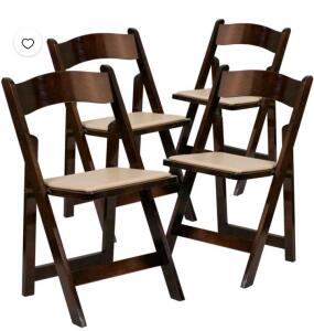 Flash Furniture XF-2903-FRUIT-WOOD-GG Wooden Folding Chairs, Set Of 4, Fruitwood Finish