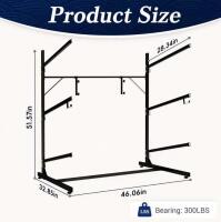 Faesun 3-Tier Freestanding Kayak Storage Rack With Paddle Hooks, 300 lbs Capacity - 2