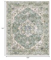 InLume 12' x 9' Area Rug &ndash; Green & Cream Medallion Floral Design