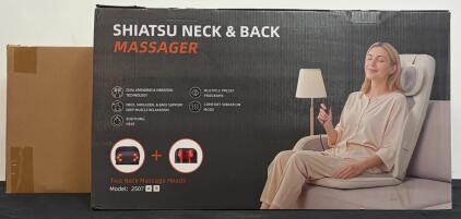 Shiatsu Neck & Back Massager Model 2507 A/B With Soothing Heat, And 2 Tier PC Stand