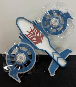 Airplane-Themed Dual-Blade Ceiling Fan With Clear Blades And Ceiling Mount