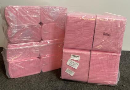 Lolisso Pink Disposable Dental Bibs, 3-Ply, 13" x 18", 1000 Pieces Per Bag, 3 Bags In Total