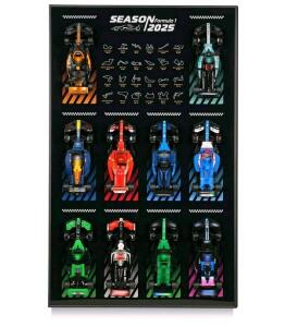 2025 Formula 1 Team Diecast Model Car Set &ndash; Complete 12-Car Display With Season Tracks Case
