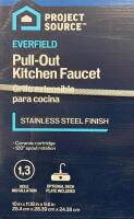 Project Source Everfield Pull-Out Kitchen Faucet, Stainless Steel, Model 67737-2008D2 - 3