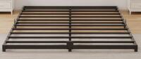 Queen Metal Platform Bed Frame + 9'x12' Area Rug Distressed Medallion - 2