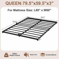 Queen Metal Platform Bed Frame + 9'x12' Area Rug Distressed Medallion - 3