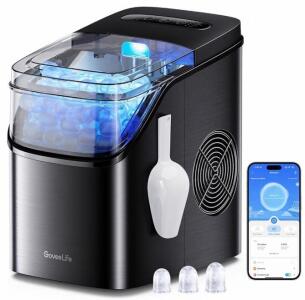 GoveeLife Smart Countertop Ice Maker 1s, 26 lbs/Day, 3 Sizes, WiFi/App/Alexa, Model H7171D