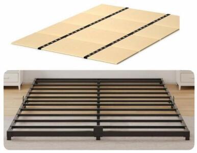 Queen Metal Platform Bed Frame WD002 &ndash; 79.5"x59.5", 3000 lbs Capacity, Steel Slats, MDF Boards