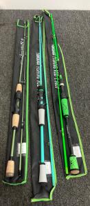 6'6" Spinning Rods, 2-Piece, Includes Carry Cases