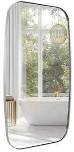 ANDY STAR 30"x48" Modern Metal Frame Wall Mirror, SUS 304 Stainless Steel, Shatterproof HD Glass
