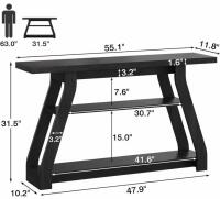 Tarnorci 3-Tier Console Table With LED Lighting, Black Finish - 2