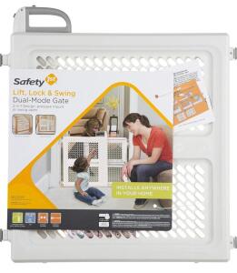 Safety 1st Lift, Lock & Swing Dual-Mode Gate, 28-42" Adjustable, 26" Tall, JPMA Certified, White Color