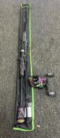 7'0" 2-Piece Fishing Rods With Multicolor Baitcasting Reel And Cases - 2