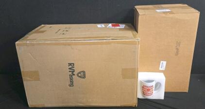RVMasking Travel Trailer Cover, 20-22 ft, 7-Layer Top, Dark Gray, Includes Accessories, Coffee Cup Set