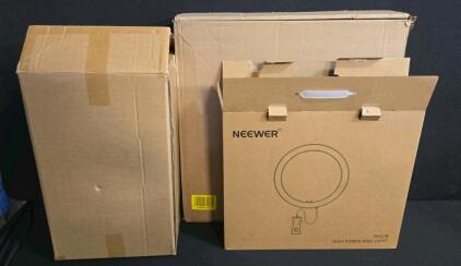 Neewer RH12B 12" LED High Power Ring Light Kit, 24W, 97+ CRI, 180 LEDs, Adjustable Tripod, Remote, Ceramic Pot, Soundproofing Sheets