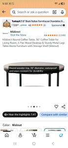 60" Round Black Bar Table With Faux Marble Top And Metal Frame