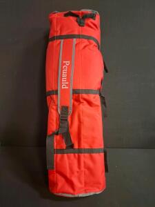 Pcauld Double Camping Chair 900 lb Capacity, Red Plaid Padded Loveseat, Folding With Carry Bag
