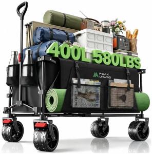 Peak Unwind Collapsible Wagon, 580 lb Capacity, 400L Volume, All-Terrain