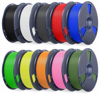 SUNLU PLA Filament Bundle, 1.75mm &plusmn;0.02mm, 10 Colors, 2.2lbs/1kg Spools, Reusable Spool