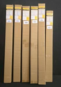 Cordless Roman Shades, Grey, 35" x 60", Blackout/Light Filtering, No-Drill, 30kg Capacity, Set of 6