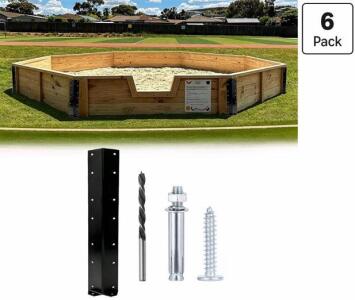 TBMSEK Gaga Ball Pit Bracket Kit, 6-Pack, 25.2"x5.5", Steel, Screws & Anchors Included