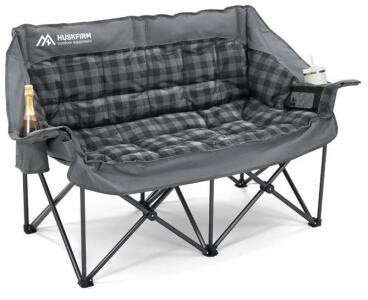 HUSKFIRM FAT2 Double Camping Chair &ndash; Padded 2-Person Loveseat, Waterproof, 500 lb Capacity