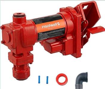 Holdwell Electric Fuel Transfer Pump 1/3HP 12V DC, 20GPM, 1in NPT, Explosion-Proof Cast Iron