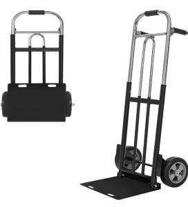 IRON POWER Heavy-Duty Folding Hand Truck, 600 lb Capacity, Flat-Free 8" Wheels, Steel Frame