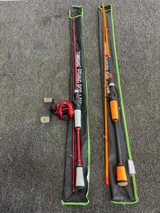 6'6" 1 Rod red with Reel and 1 orange rod
