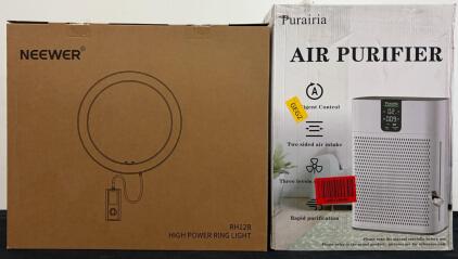 Neewer RH12B High Power LED Ring Light Kit and Purairia ZWN-132 Air Purifier
