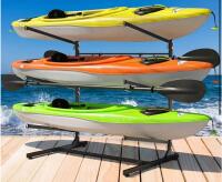 Faesun 3-Tier Freestanding Kayak Storage Rack with Paddle Hooks, 300 lbs Capacity