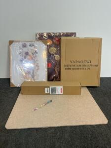 Mixed Lot: 2 Framed Wall Arts (16x20), Furniture Panel (36x24), YAPAOEWI Slide-Out Basket