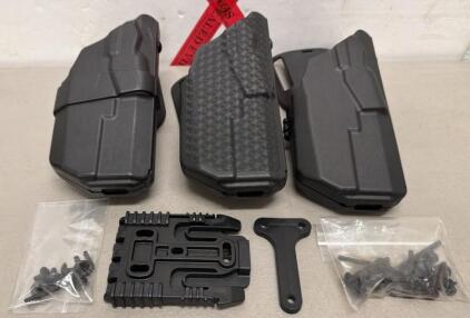 (3) Safariland 7392-8327 Duty Holsters for Glock 17/22 with Light, Right Hand, UBL Mount, Black