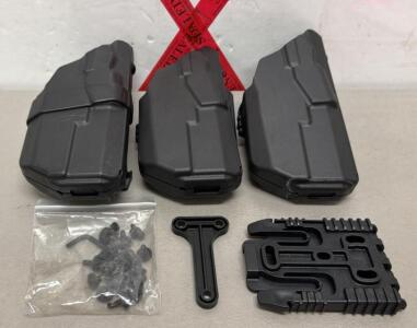 (3) Safariland 7377-8327 ALS Duty Holsters for Glock 17/22 w/ Light, Right Hand, Accessories Incl