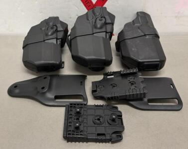 (3) Safariland 7TS ALS/SLS Duty Holsters for Glock, Right Hand, w/ Belt Loop & QLS Attachments