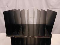Metal Evidence Organizer Rack with 20 Slots, Black, Two-Tier Design - 2